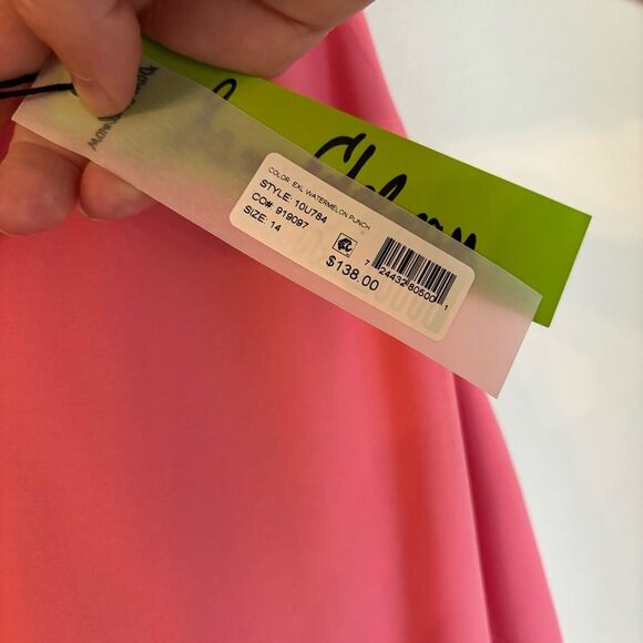 Sam Edelman Tiered handkerchief tie string dress in watermelon punch size 14 NWT - Picture 13 of 15